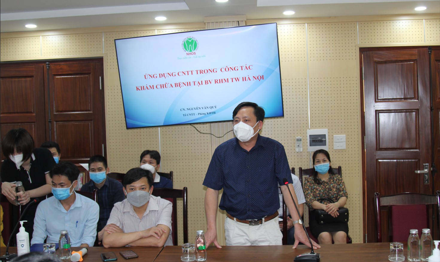 Phó Giám đốc bệnh viện 74 TW Nguyễn Kiến Doanh chia sẻ mục đích của buổi thăm quan học hỏi kinh nghiệm